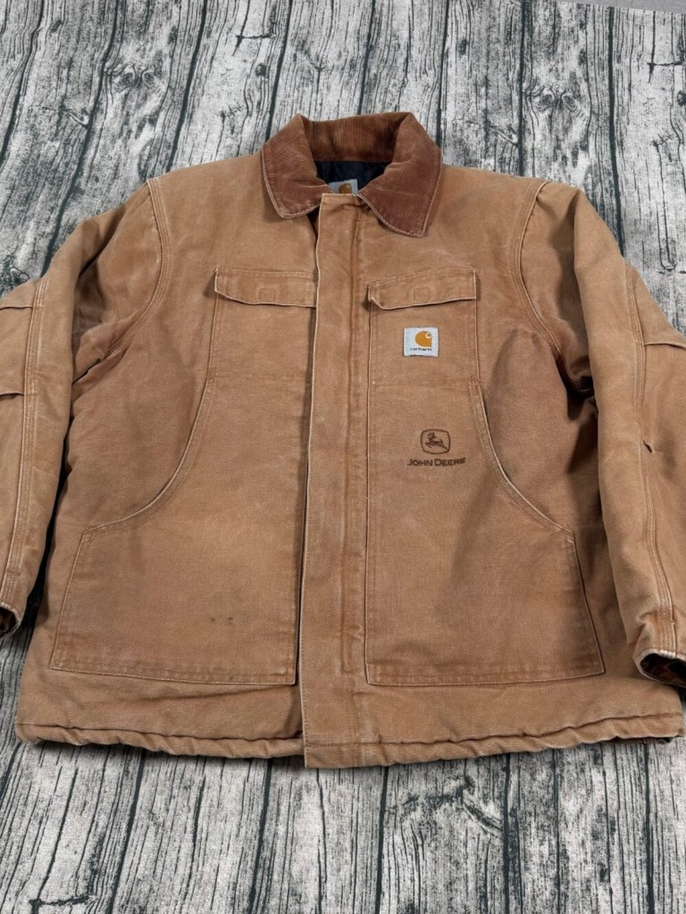 Vintage Carhartt C03 BRN x John Deere Duck Quilt Lined Coat Men’s 48R USA Union